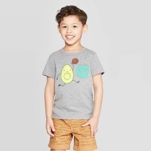 Boys’ Jersey Avocado Short Sleeve T-Shirt Charcoal